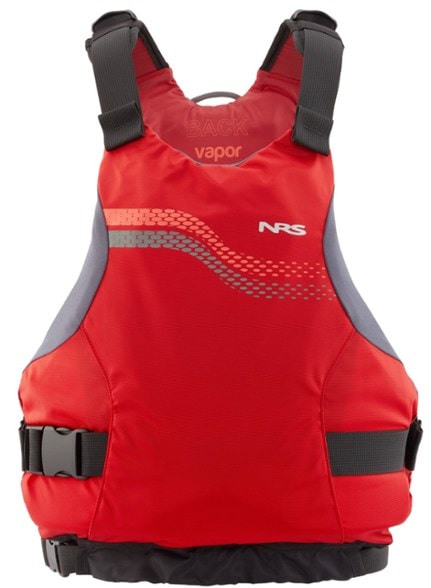 NRS Vapor PFD shown in action during a canoeing trip, showcasing its flexibility and comfort.