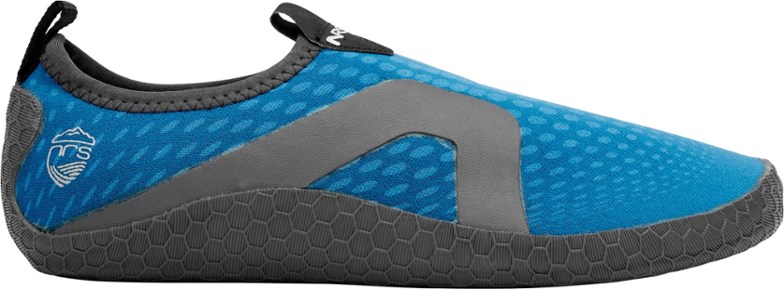 Close-up of women's neoprene paddling shoes showing flexible material and grip soles