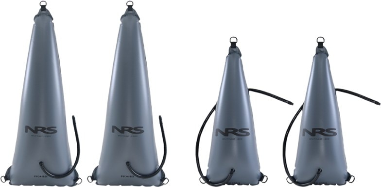 NRS kayak float bags installed in a long kayak, providing stability and safety