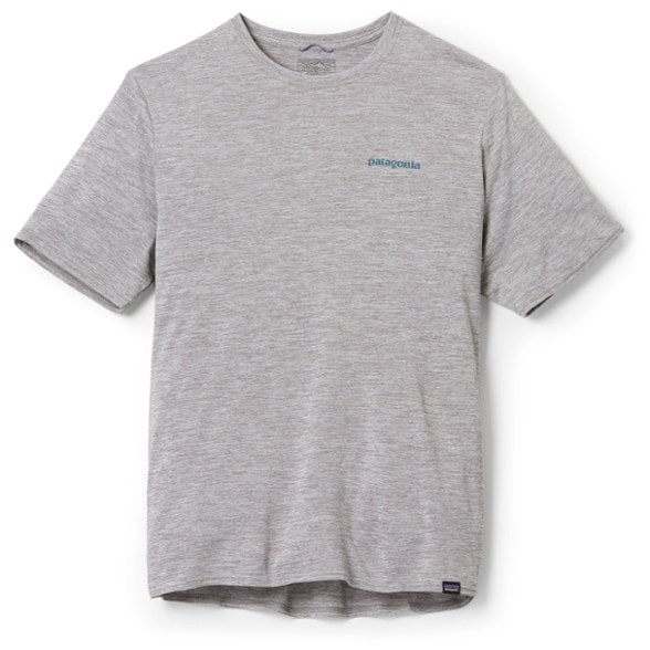 Front view of Patagonia Men's Quick-Drying Performance T-Shirt, showcasing its sleek design and comfort for watersports.