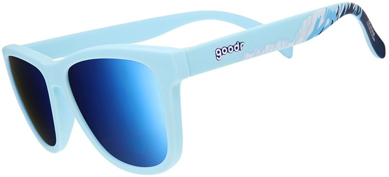 Glacier Adventure sunglasses on a hiker during a mountain trail.
