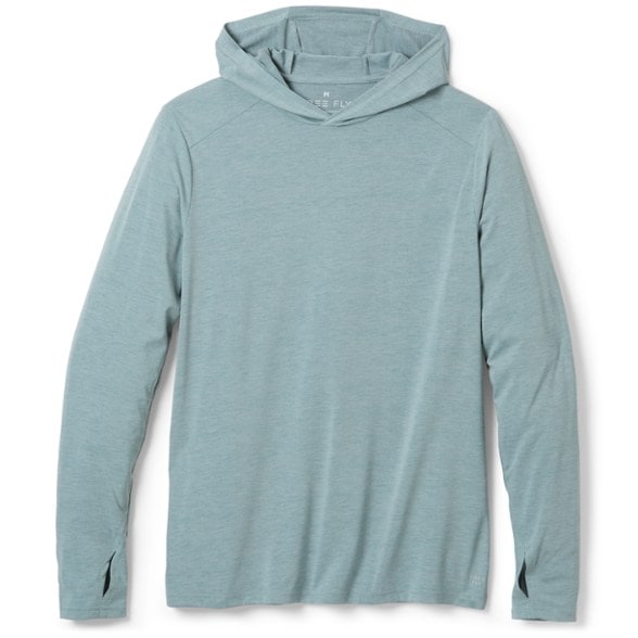 Men's UPF 50+ stretch hoodie with thumbholes for outdoor hiking