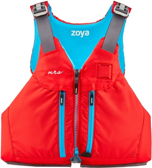 Women's life jacket for kayaking with high-back flotation and mesh ventilation