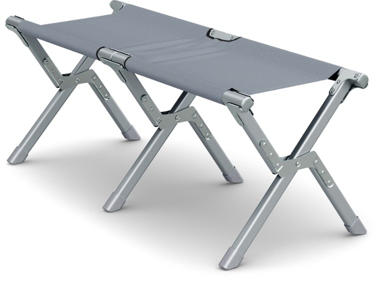 Dometic GO Compact Camp Bench in use at a campsite, showcasing its sturdy construction and versatility