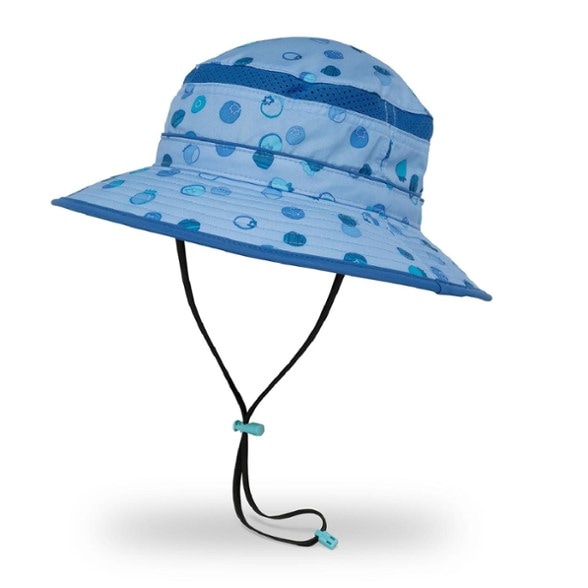 Sunny Adventures Kids Bucket Hat shown on a toddler at the beach, providing sun safety.