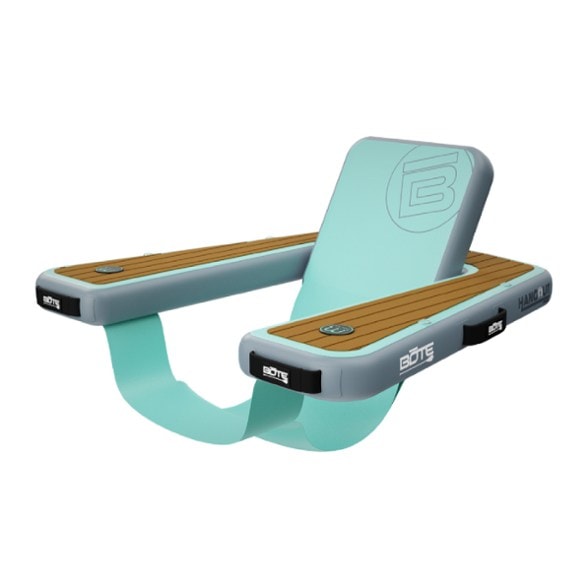 Aqua Lounge inflatable chair with back support floating in a pool, perfect for summer relaxation.