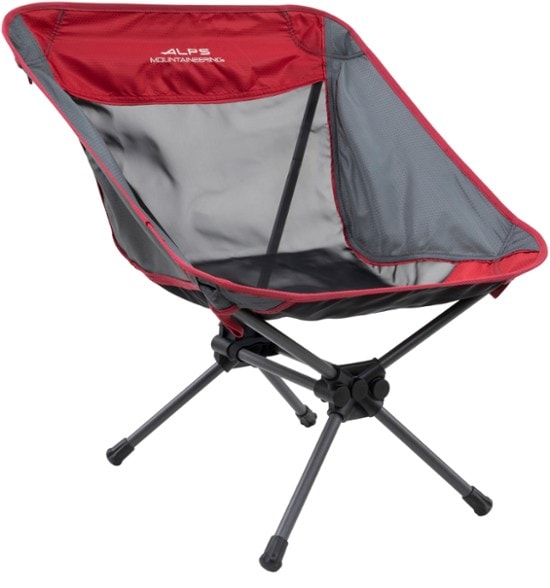 Trailblazer Compact folding chair packed in its carry bag, showcasing its portability for backpacking trips.