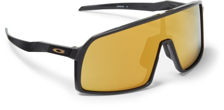 Front view of Oakley Sutro Prizm Black sunglasses highlighting the bold frame design