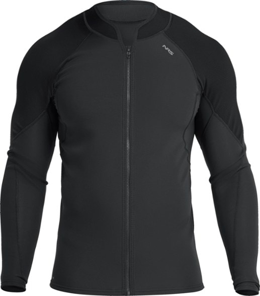 HydroSkin 0.5 men's paddling jacket viewed from the front while paddling.