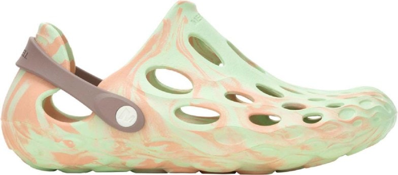 Side view of women's water shoes showing EVA foam and heel strap for secure fit