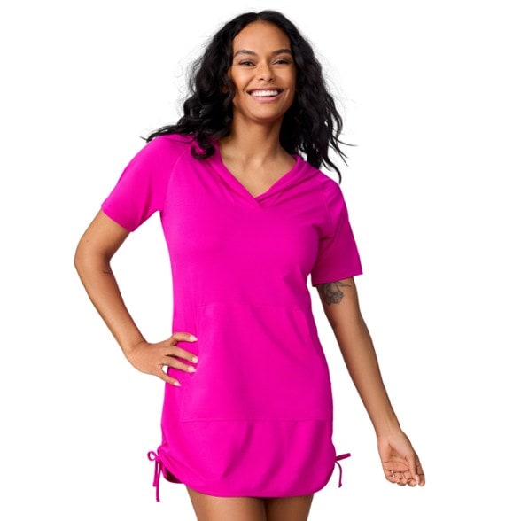 SunnyWave Lightweight Swim Dress - Front view with UPF 50 protection label