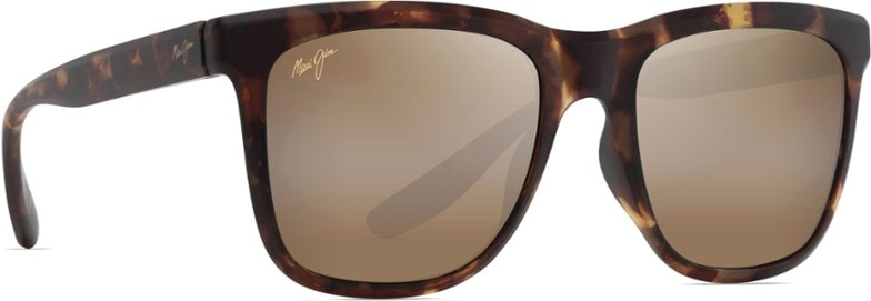 Front view of Maui Jim Pehu designer polarized sunglasses for men, showcasing the square frame and neutral grey lens tint.