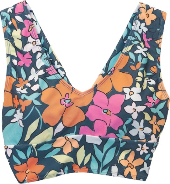 Nani Twist Crop swimsuit top with removable cups and supportive band for water activities