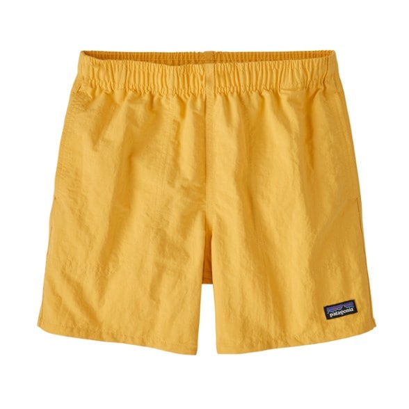 Boys' quick-drying Patagonia Baggies shorts in action at the beach.