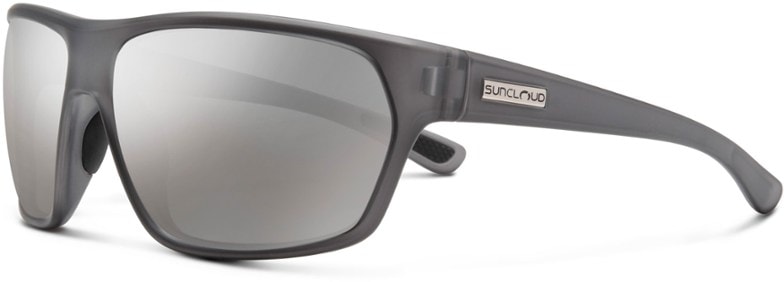 Front angle of AeroTrail polarized sunglasses showing curved 8-base lens and sleek design.