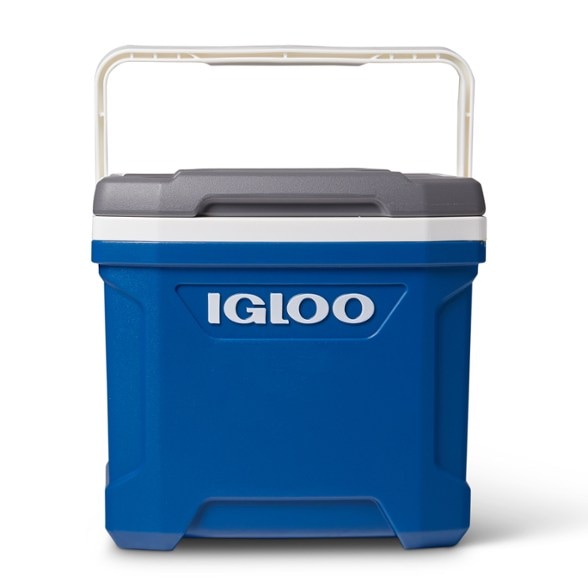 Top view of the Latitude 16 EcoSmart Cooler showing spacious interior with stacked drinks and snacks