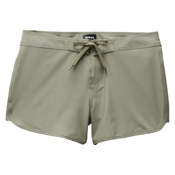prAna Schaffie Swim Shorts for women - front view, showcasing quick dry fabric and UPF 50+ protection