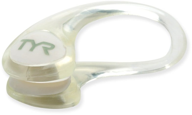 TYR Ergo Comfort Swim Nose Clip displayed in a swimming pool environment, showcasing its soft nose pads.