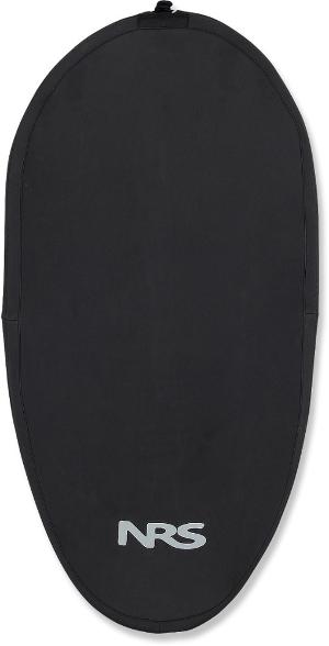 Adjustable neoprene kayak cockpit cover stretched over a touring kayak