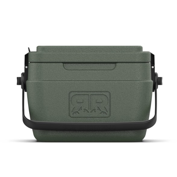 Top-down view of the RuggedFloat 25 Adventure Cooler with lid open and ice-packed interior.