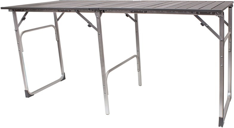 Lightweight Aluminum Camping Table in use at a campsite