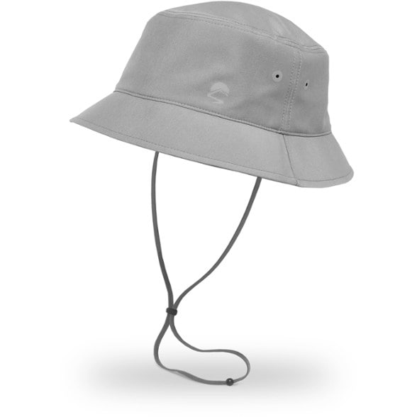 Top view of bucket hat showing laser-cut ventilation and bonded brim construction