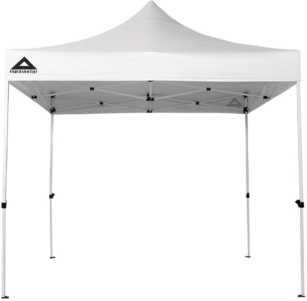 SunShield Pro Canopy 10'x10' heavy duty shelter setup in a backyard