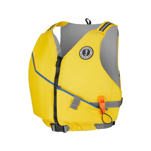 Front view of the Mustang Journey PFD highlighting the storage pocket