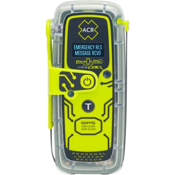 AdeptRescue Pro Personal Beacon on a hiking trail, showcasing its rugged design.