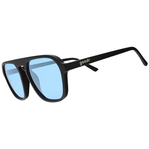 Side view of Retro G polarized sunglasses with square aviator frames, highlighting UV protection and sleek design