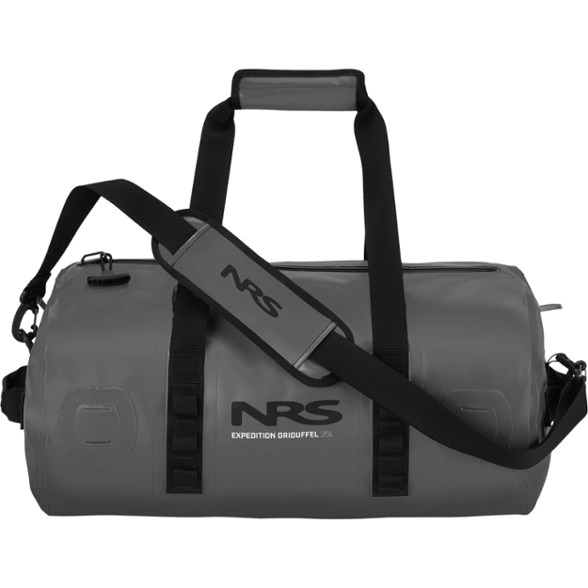NRS waterproof duffel bag floating in water during kayak trip