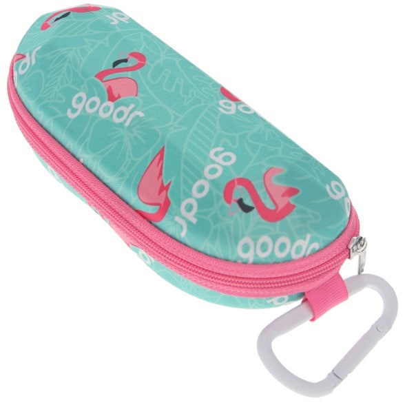 Front view of TrailShield sunglass case showing zipper closure and durable EVA shell.