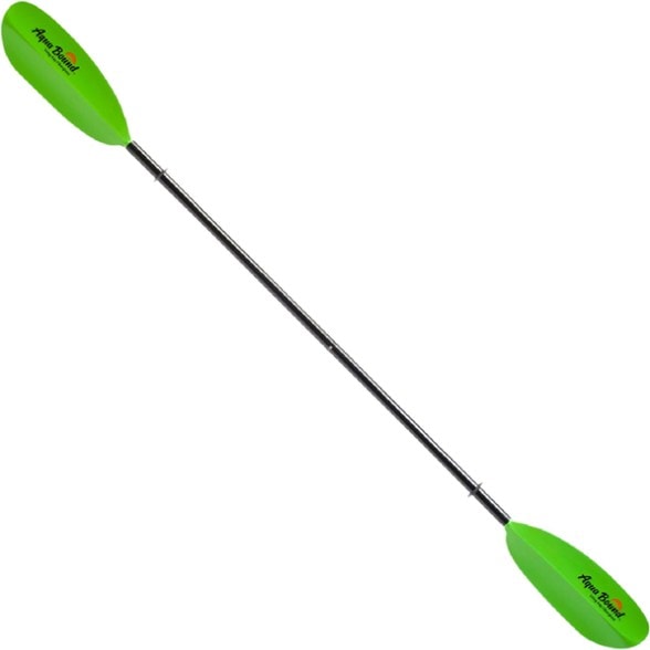Sting Ray snap-button paddle in use on calm lake – lightweight fiberglass shaft