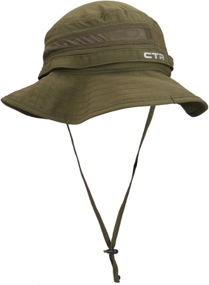Explorer's Choice Boonie Hat in action on a hiking trail, showcasing its wide brim and stylish design.
