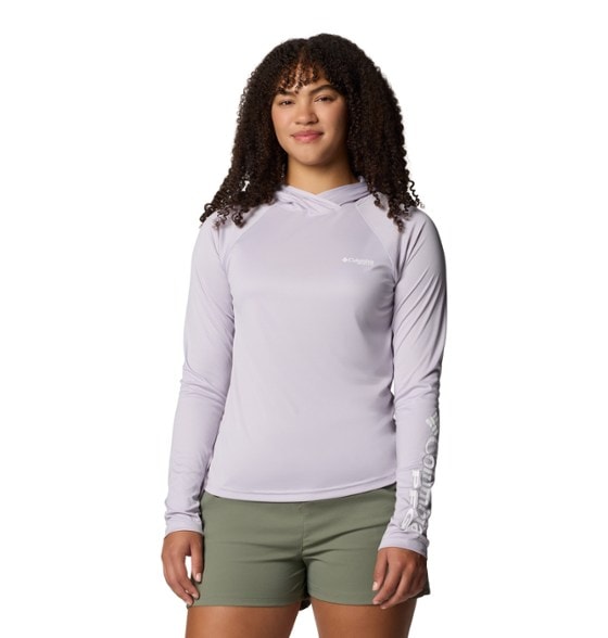 Columbia PFG Women's UPF 40 Quick Dry Fishing Hoodie front view