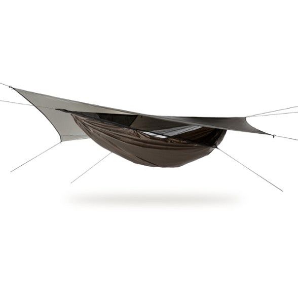 Explorer Ultralight Asym Zip Hammock setup in outdoor forest environment