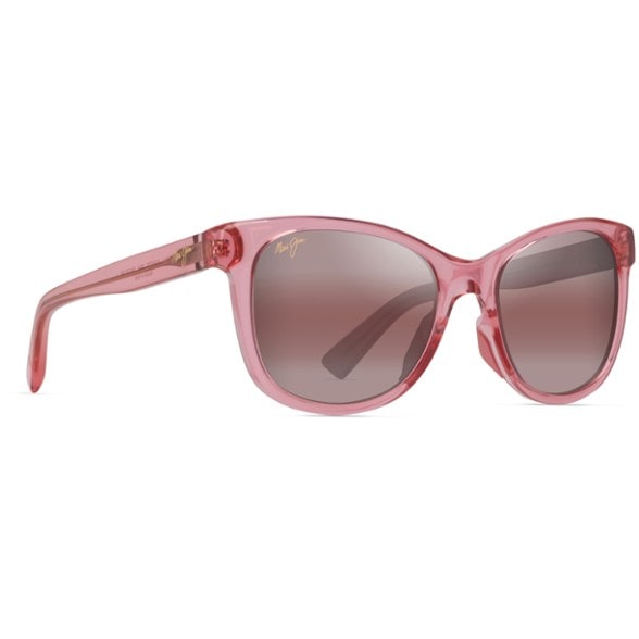 Close-up of women's polarized cat-eye sunglasses with UV protection