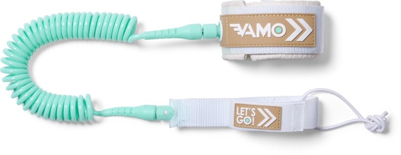 Premium Coiled Paddle Leash for SUP - showing quilted neoprene cuff