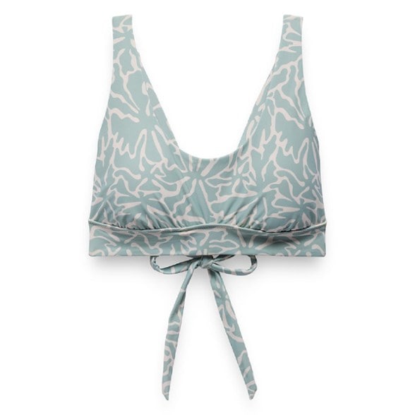 Front angle of Mallorca bikini top showing scoop neckline and sleek fit