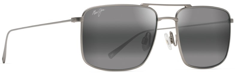 Front-facing view of Aeko Titanium Edge polarized sunglasses showing rectangular silhouette and titanium frame