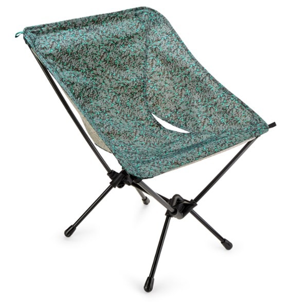 Side view of the lightweight camping chair with aluminum frame and ripstop polyester seat