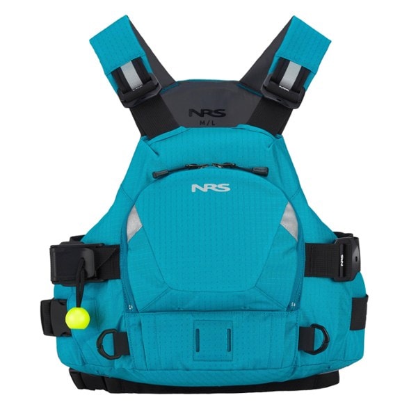 NRS Ninja Pro Rescue Vest in vibrant color, showcasing its reflective accents and rescue features.