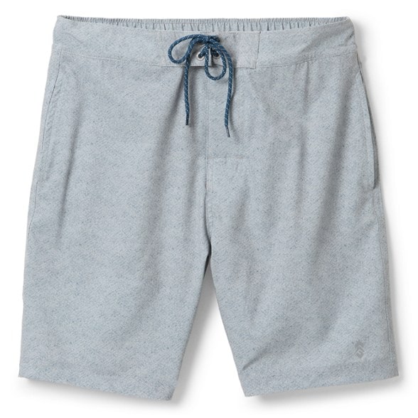 Men's cargo swim shorts with built-in mesh liner and adjustable drawcord