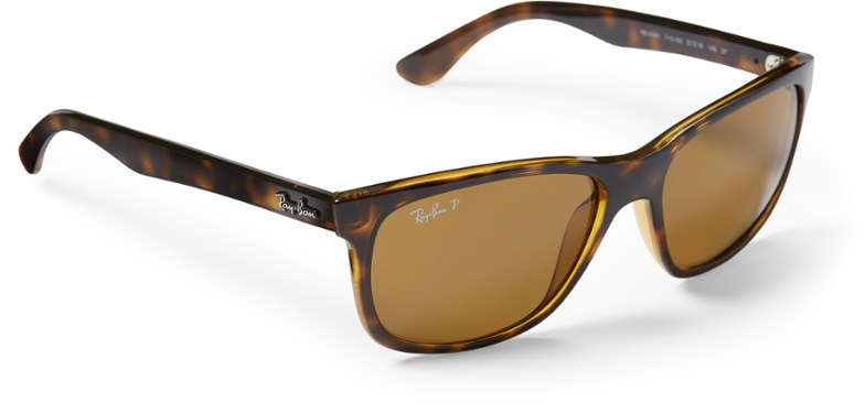 Ray-Ban RB4181 polarized sunglasses angled view highlighting light havana frame and polarized lenses