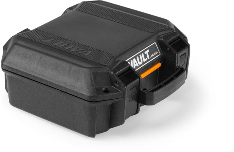 Pelican V100C case opened showing foam layers inside for maximum protection.