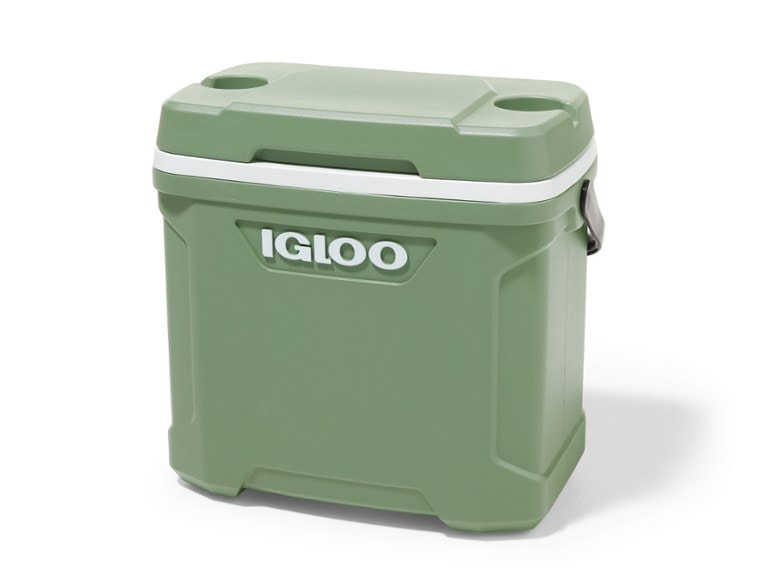 EcoCool 30 quart cooler with recycled plastic exterior and insulated lid, ideal for camping