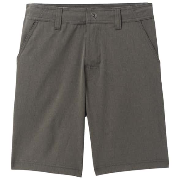 Front view of men's moisture-wicking shorts with performance stretch fabric
