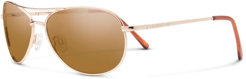 Front view of Elevate Aviator Polarized Sunglasses for Women, showcasing the sleek metal alloy frames and polarized lenses.