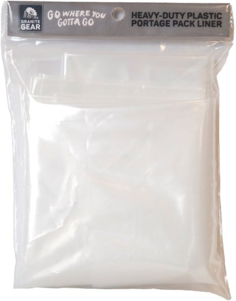 Granite Gear waterproof pack liner protecting gear inside a canoe