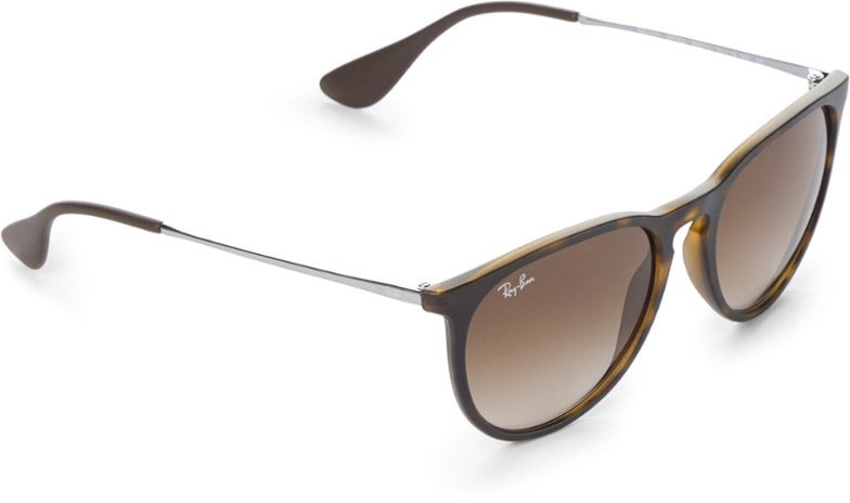 Erika Women's oversized round sunglasses in brown gradient, side profile showcasing frame design.
